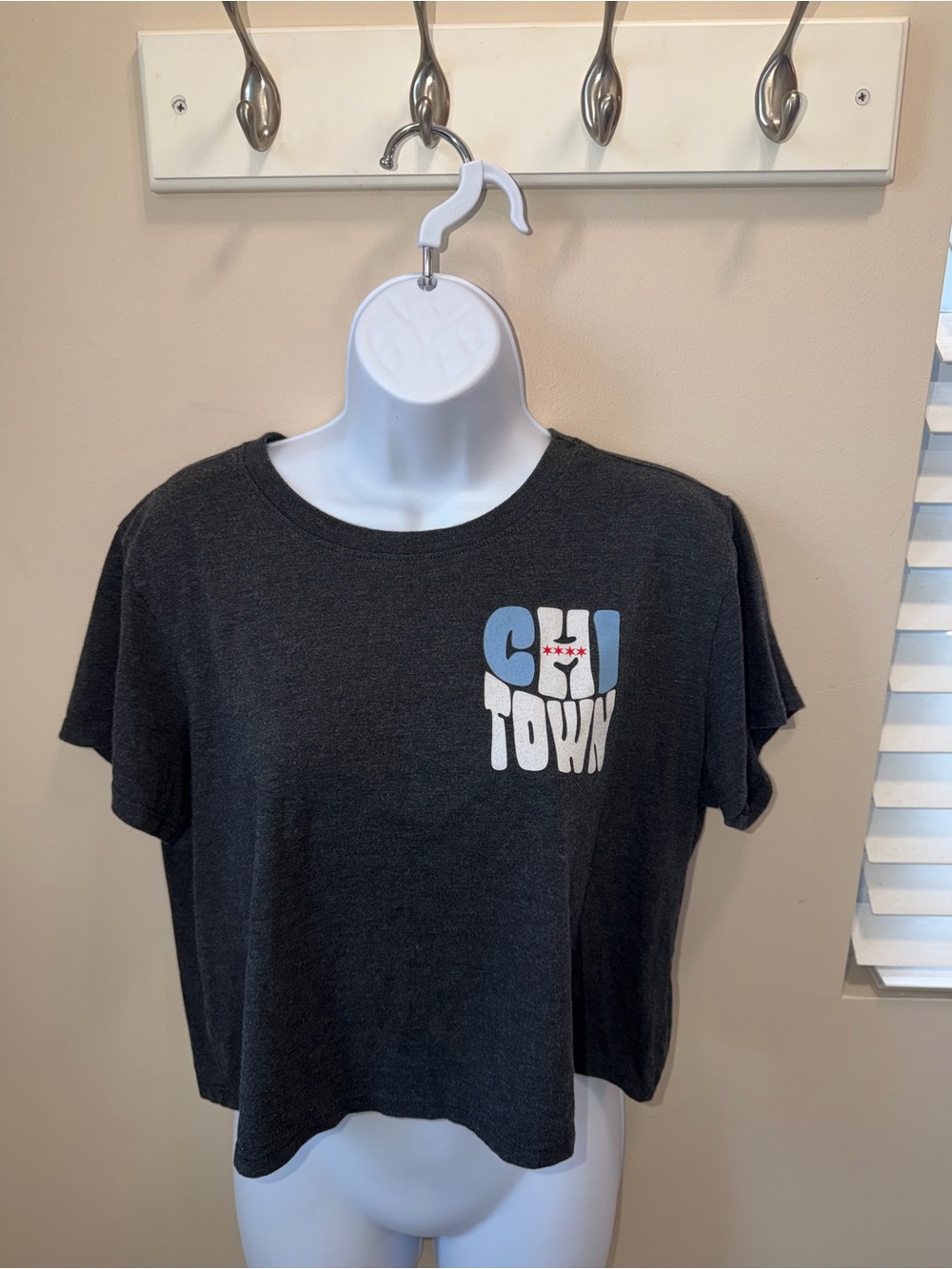 Charcoal 'Chi-Town' Graphic Crop Tee